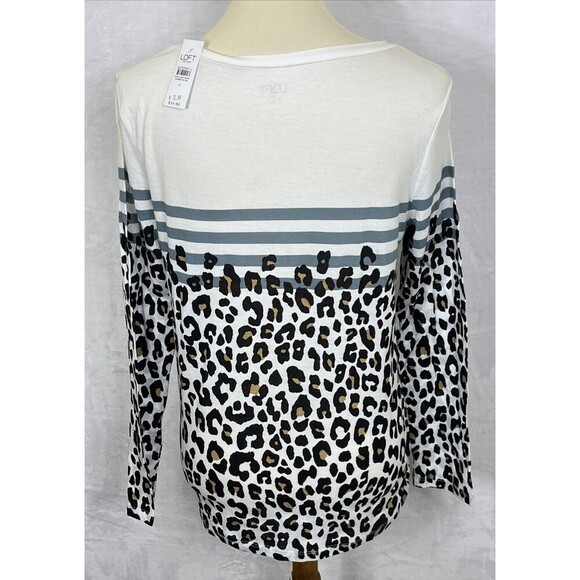 LOFT Factory Long Sleeve T-Shirt Animal Print Size Medium NWT - Picture 4 of 7